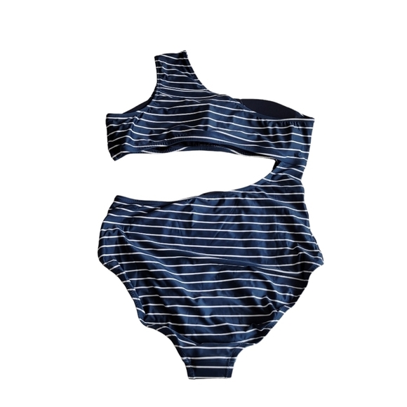 J. Crew Stripe One Piece Cut Out Swimsuit - Picture 3 of 9